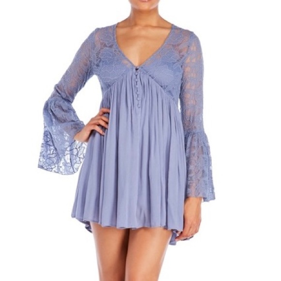 Free People Dresses & Skirts - SOLD-Free People Embroidered Lace Crinkle Tunic Dress